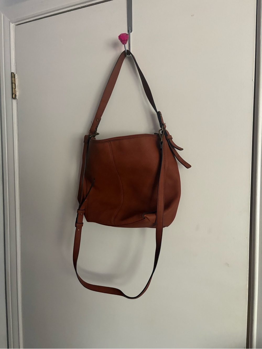 a.n.a Brown Leather Shoulder Bag